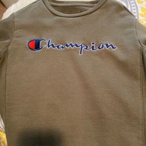 army green champion sweatshirt